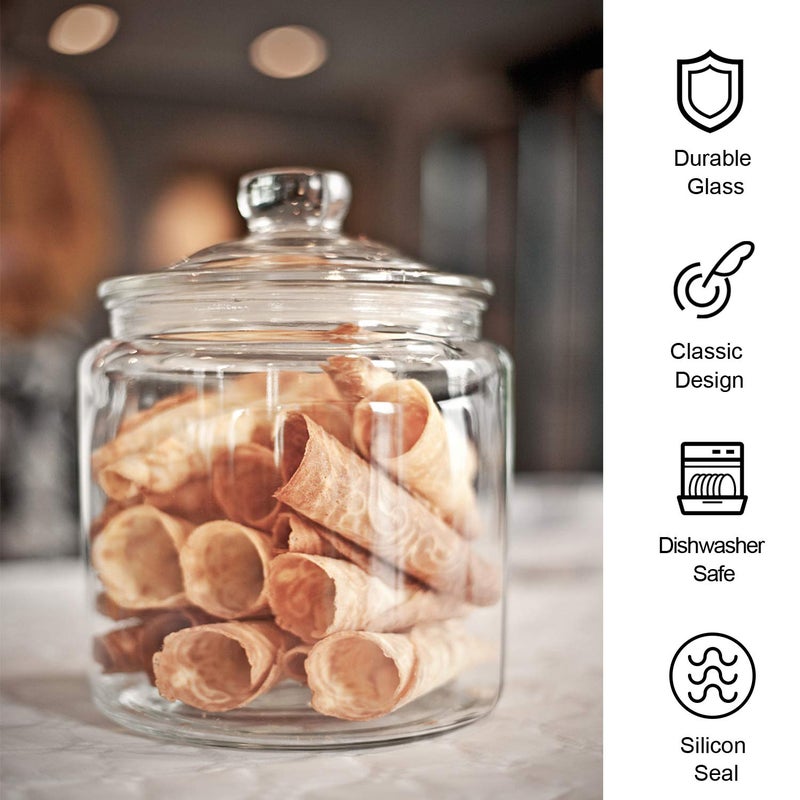Maredash Glass Jars 32oz,Maredash Candy Jar with Lid For Household,Food Grade Clear Jars (6 Pack) - Image 4